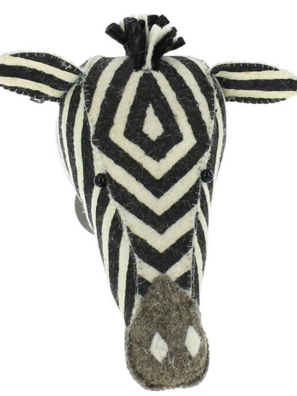 NWT Fiona Walker Mini Zebra Plush Animal Head